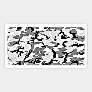 White Camouflage Pattern Artistic Painted Style Sticker